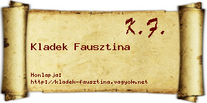 Kladek Fausztina névjegykártya